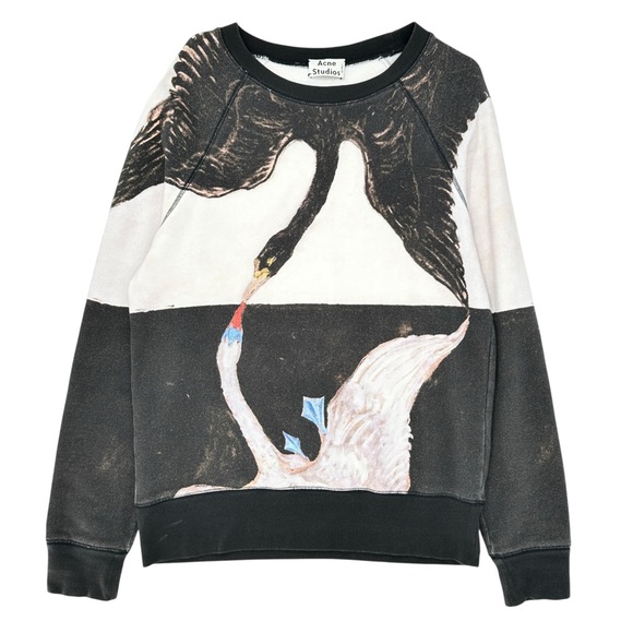 Acne Studios x Hilma af Klint SS14 Black & White The Swan Print Sweatshirt sz M - Picture 1 of 7